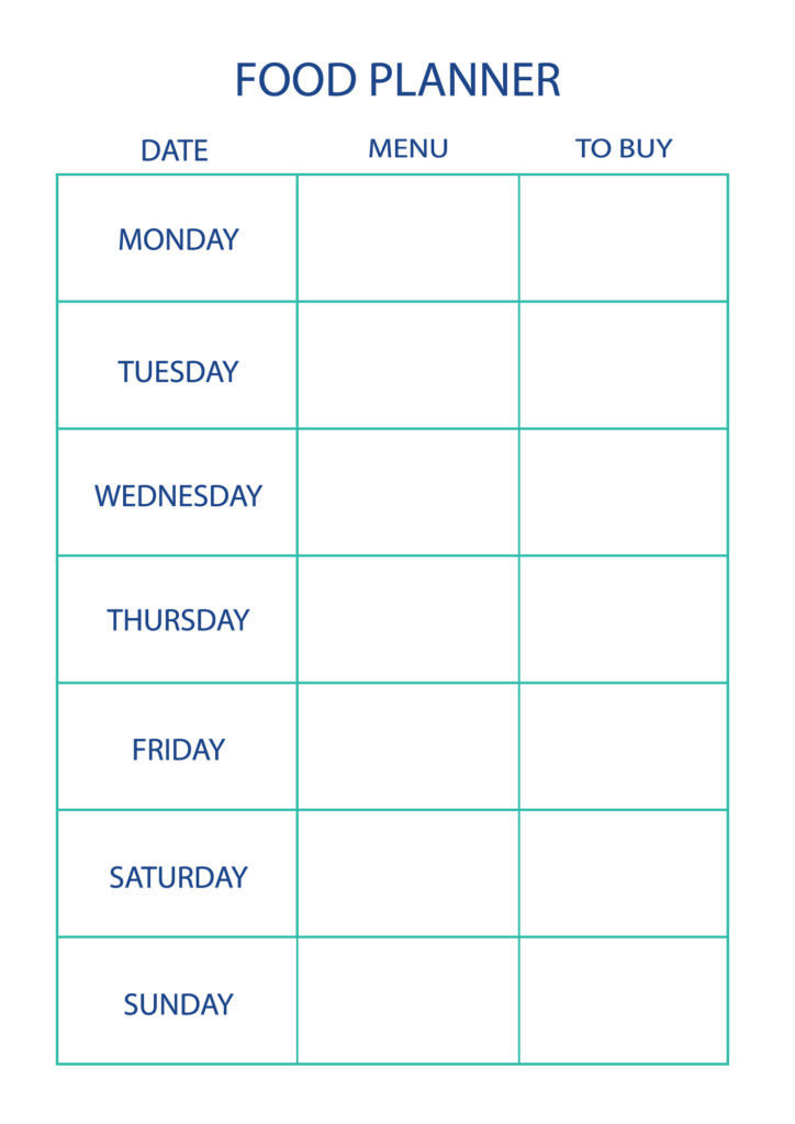 food planner template