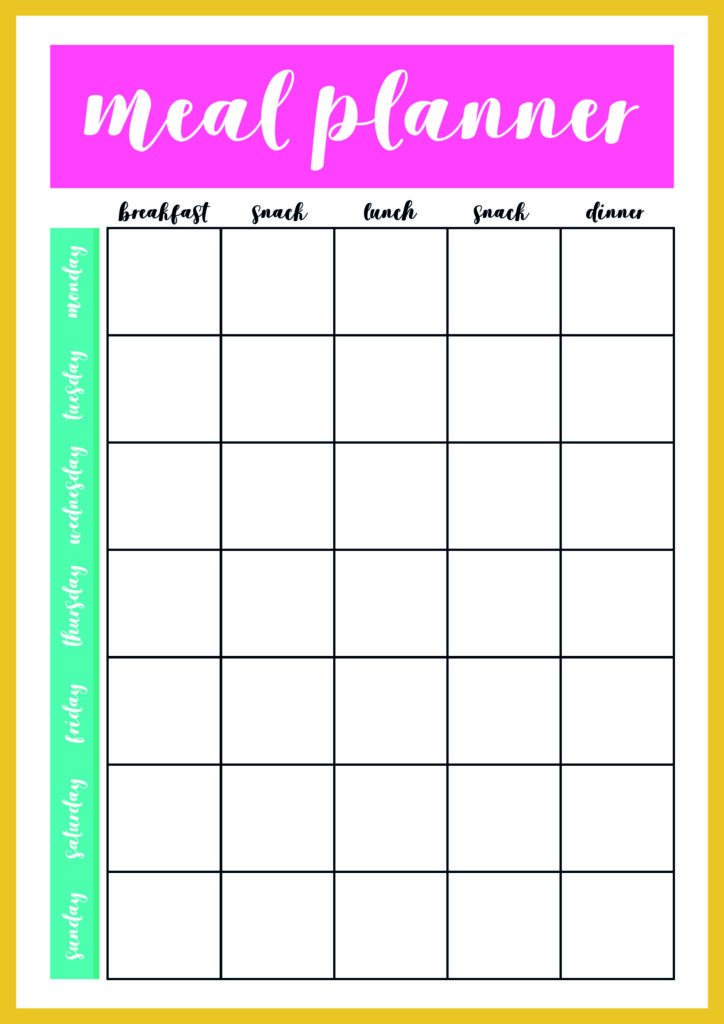 printable meal planner